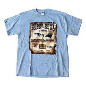 Lee Sport Vintage Super Bowl XXXVII 2004 Patriots / Panthers T-Shirt Men's Large